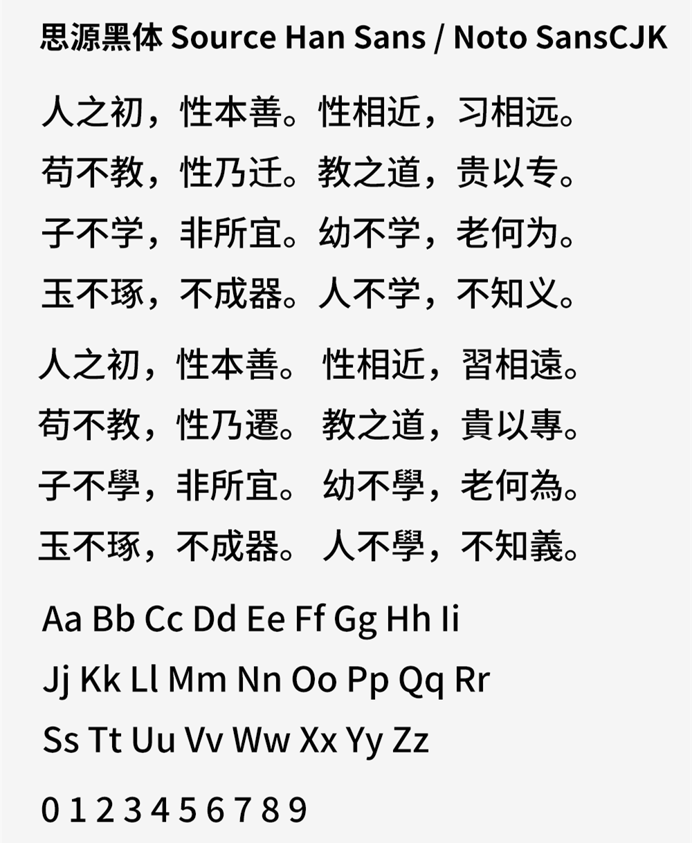 思源黑体 免费字体资源 思源黑体免费下载 免费商用字体下载 第1张
